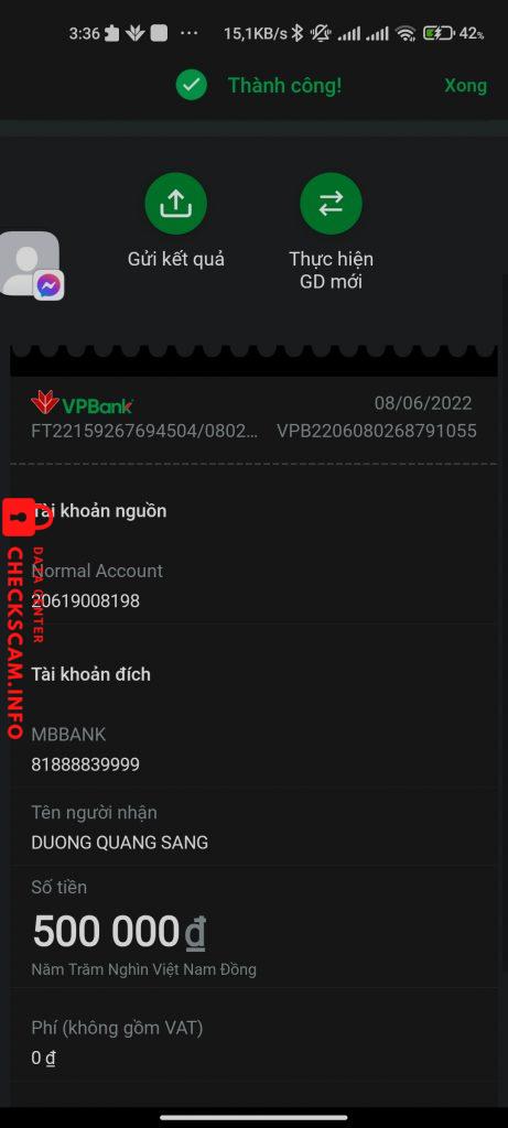 Bằng chứng chống lại Dương Quang sang