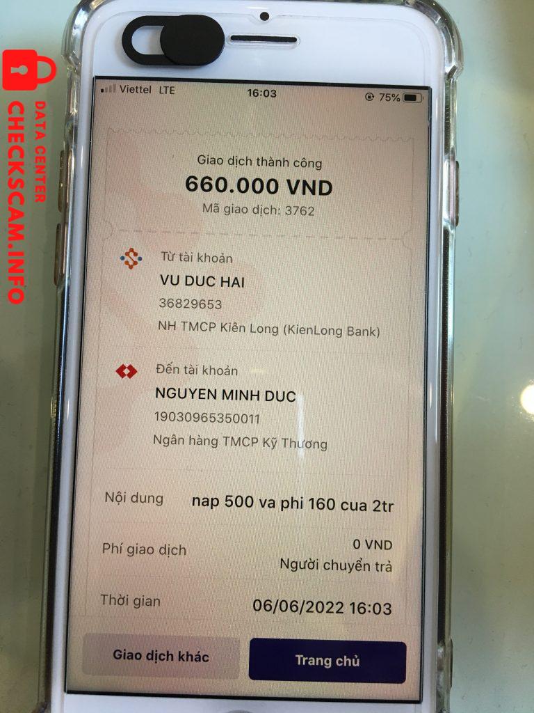 Bằng chứng chống lại Nguyễn Minh Đức