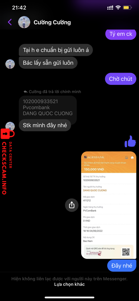 Bằng chứng chống lại DANG QUOC CUONG