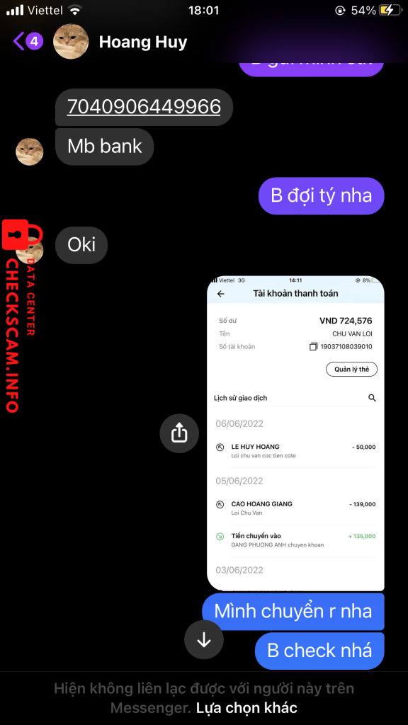 Bằng chứng chống lại LE HUY HOANG