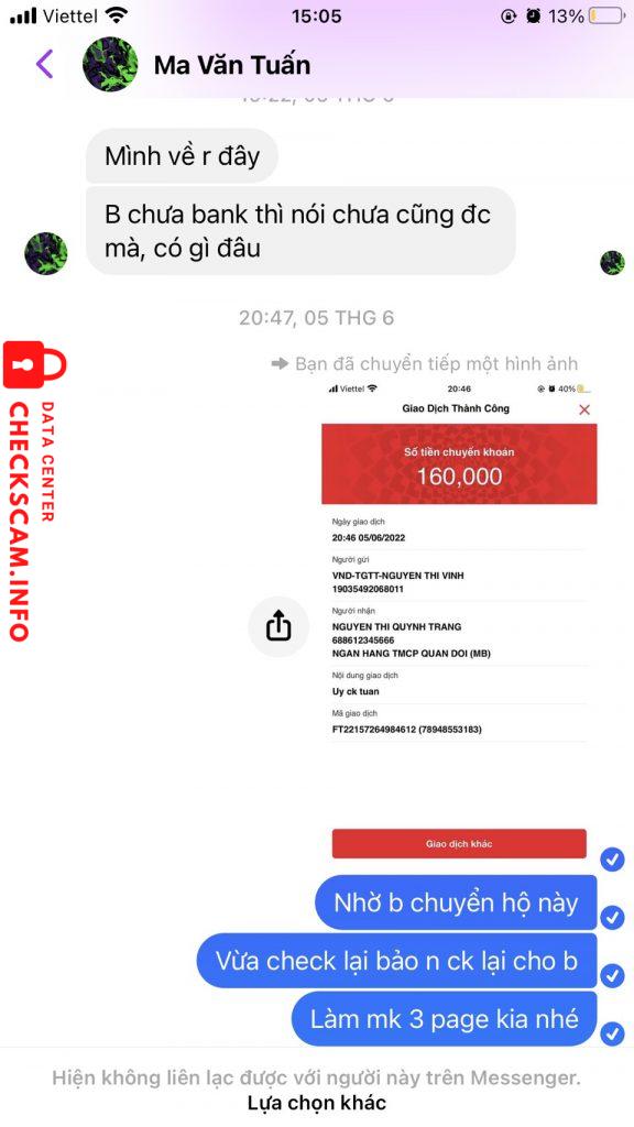 Bằng chứng chống lại Nguyễn Thị Quỳnh Trang