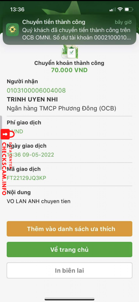 Bằng chứng chống lại Trinh uyen nhi