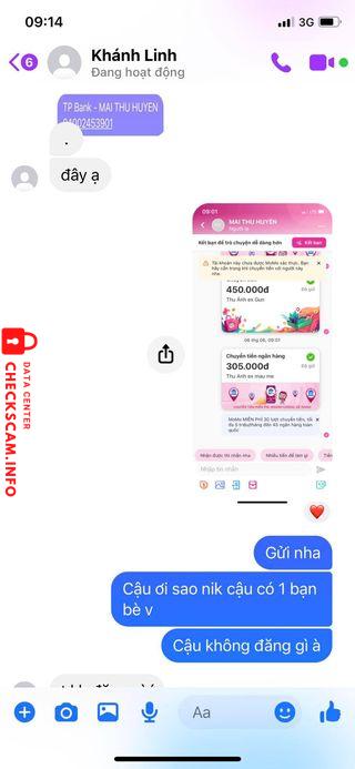 Bằng chứng chống lại Mai Thu Huyền