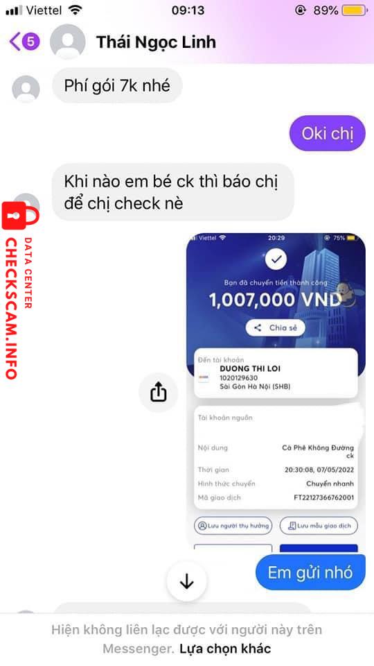 Bằng chứng chống lại DUONG THI LOI