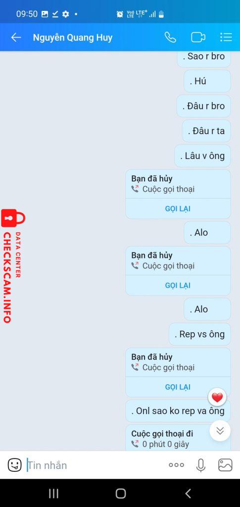 Bằng chứng chống lại Nguyễn Quang Huy