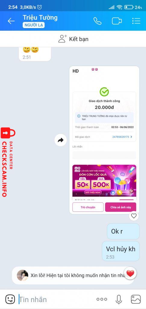 Bằng chứng chống lại TRIEU TRUNG TUONG