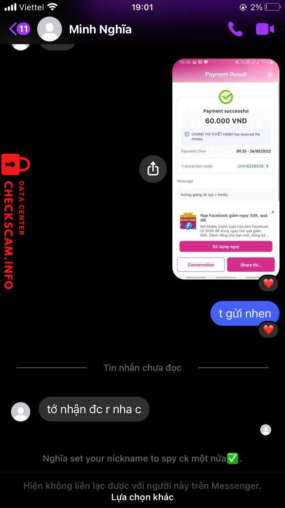 Bằng chứng chống lại Chung Thi Tuyet Hanh