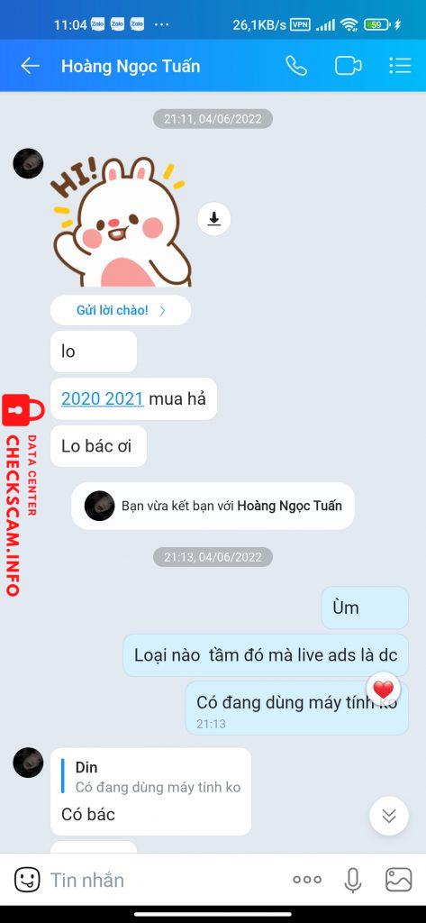 Bằng chứng chống lại Hoàng Ngọc Tuấn