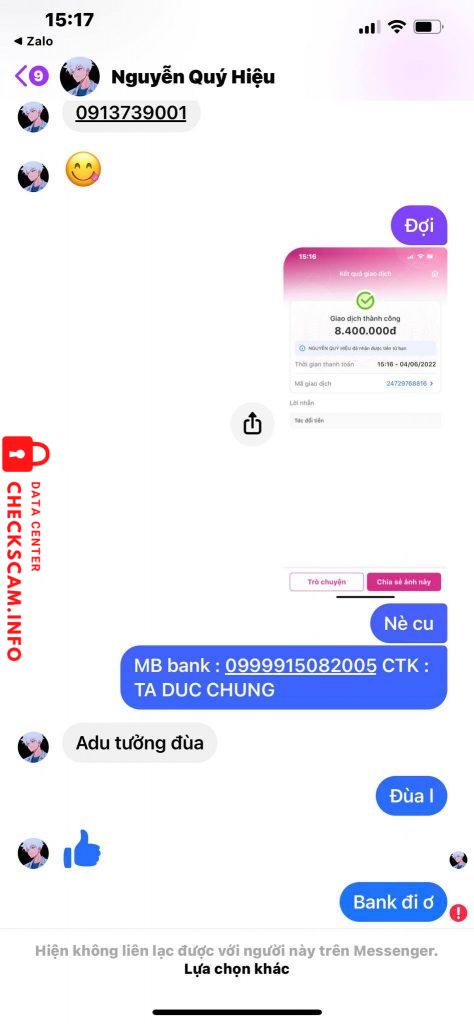 Bằng chứng chống lại Nguyễn Quý Hiệu