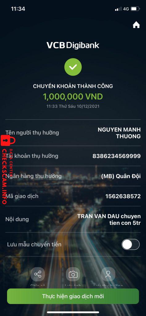 Bằng chứng chống lại Nguyen manh thuong