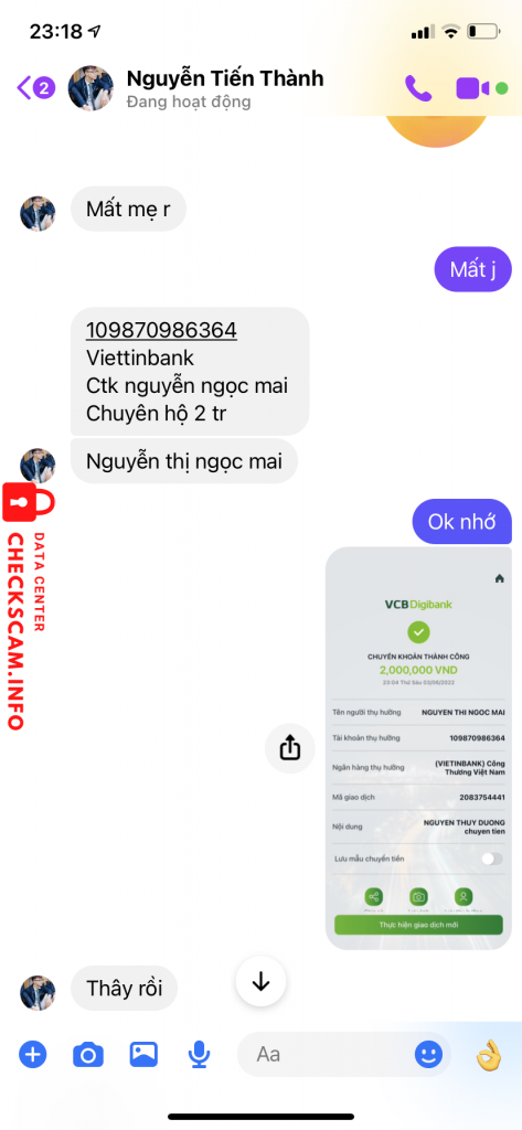 Bằng chứng chống lại Nguyễn Thị Ngọc Mai