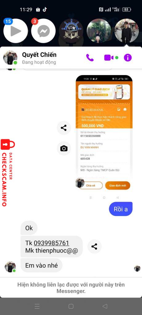 Bằng chứng chống lại Du Van Manh