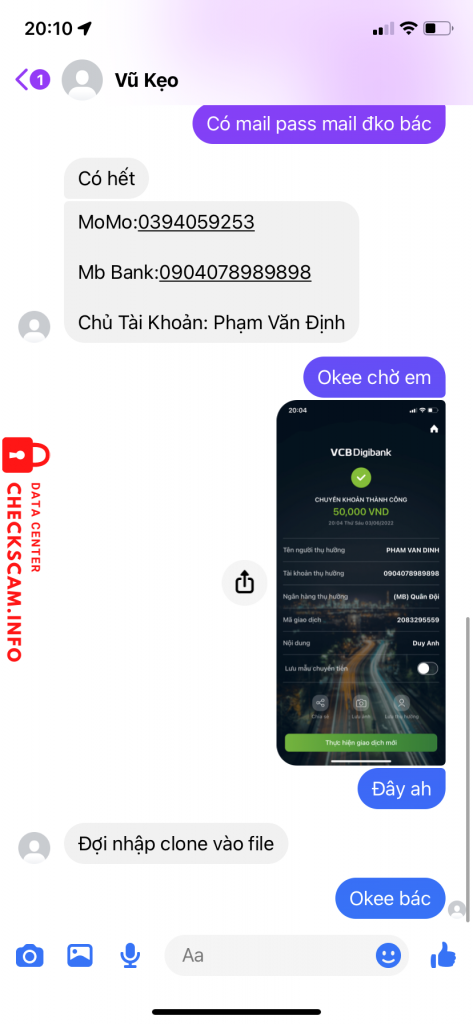 Bằng chứng chống lại Phạm Văn Định