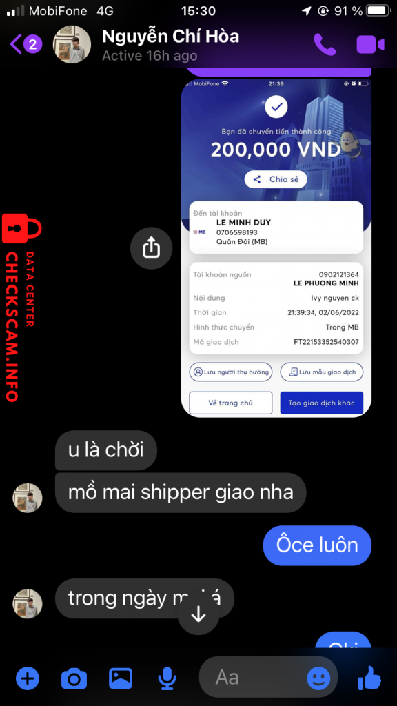 Bằng chứng chống lại Le Minh Duy