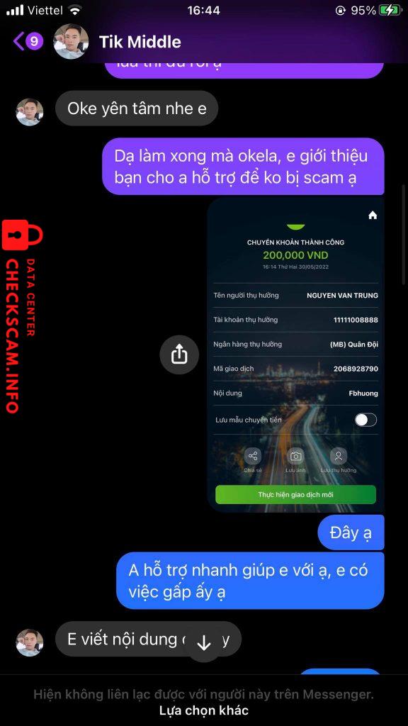 Bằng chứng chống lại Nguyễn Văn Trung