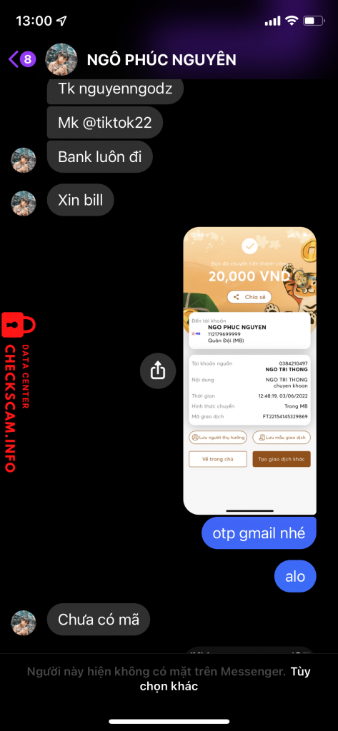 Bằng chứng chống lại NGÔ PHÚC NGUYÊN