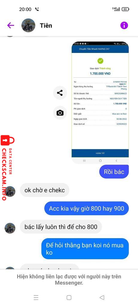 Bằng chứng chống lại Nguyễn Duy Tiên