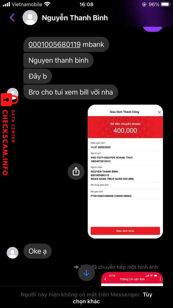 Bằng chứng chống lại Nguyen Thanh Binh