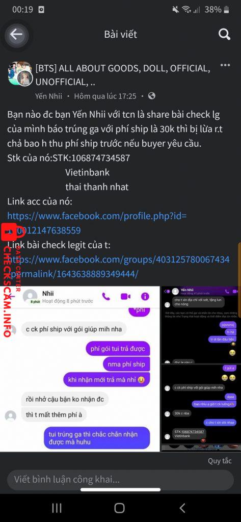 Bằng chứng chống lại THAI THANH NHAT