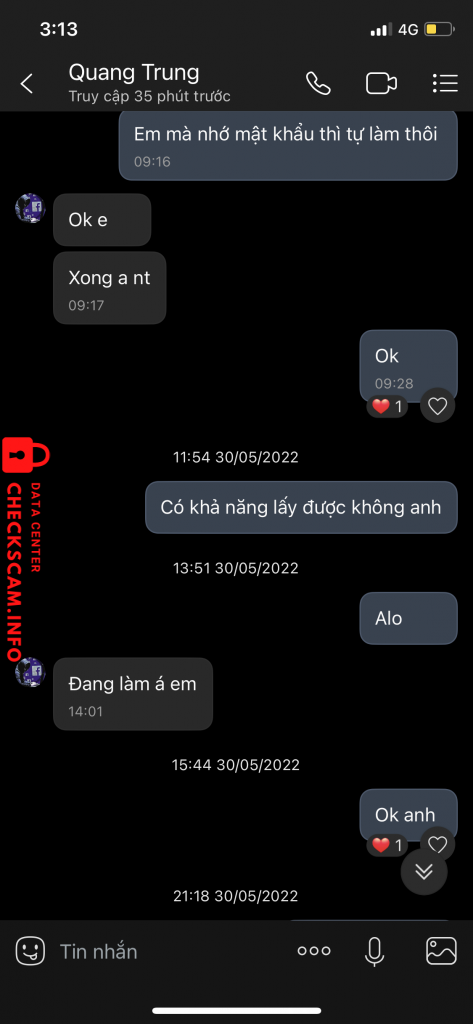 Bằng chứng chống lại TRAN NGOC DINH