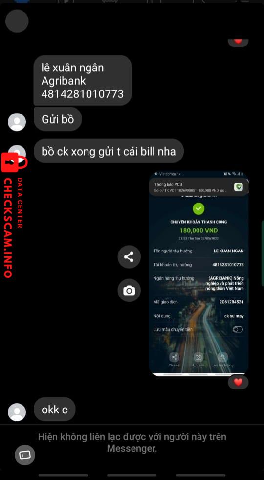 Bằng chứng chống lại LE XUAN NGAN