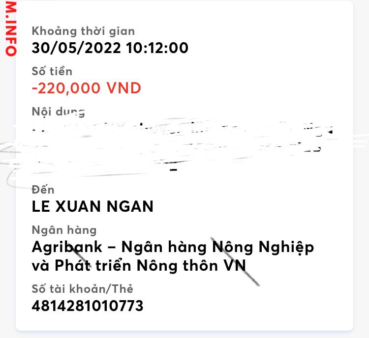 Bằng chứng chống lại LE XUAN NGAN