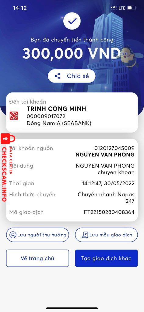 Bằng chứng chống lại Trinh Công Minh