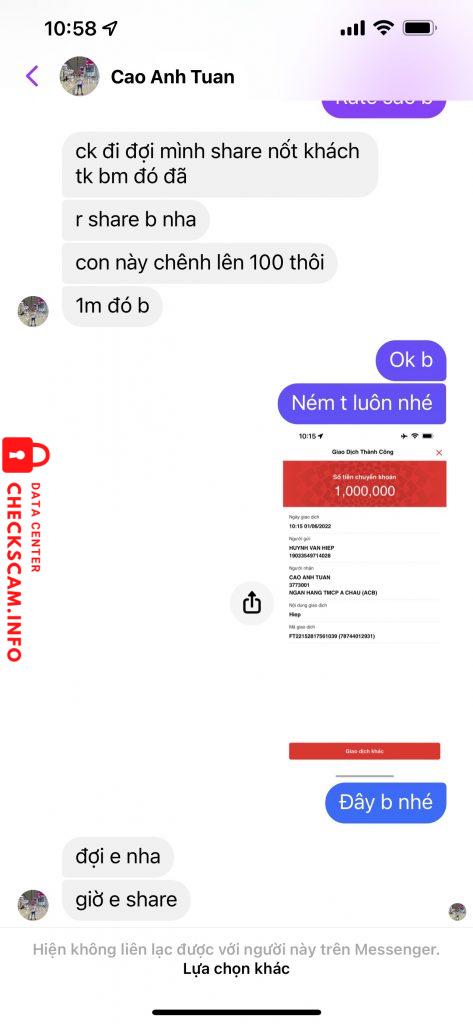 Bằng chứng chống lại Cao Anh Tuấn