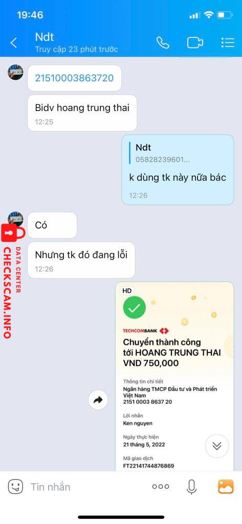 Bằng chứng chống lại Hoang Trung Thai