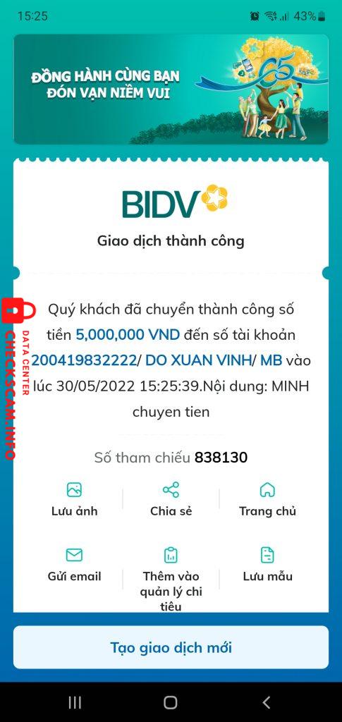 Bằng chứng chống lại DO XUAN VINH