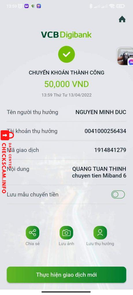 Bằng chứng chống lại Nguyễn Minh Đức