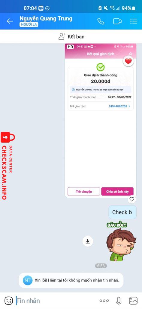 Bằng chứng chống lại Nguyễn Quang Trung