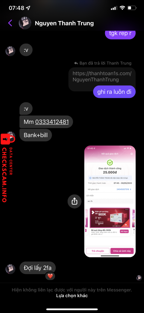 Bằng chứng chống lại Nguyen Thanh Trung