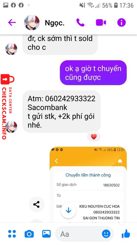 Bằng chứng chống lại KIEU NGUYEN CUC HOA
