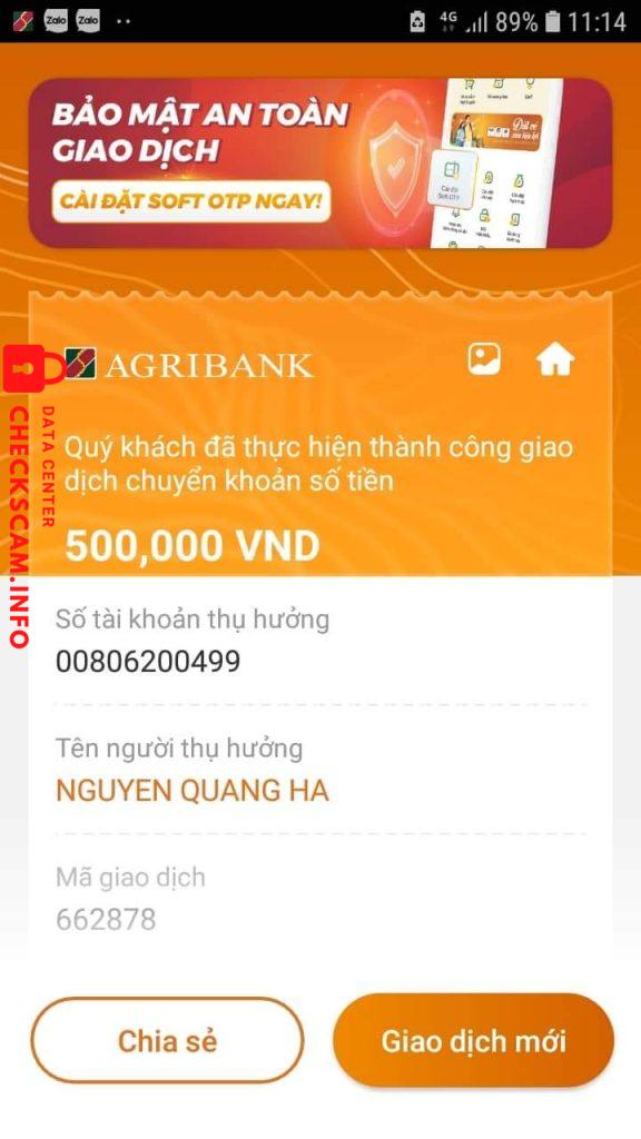 Bằng chứng chống lại NGUYEN QUANG HA