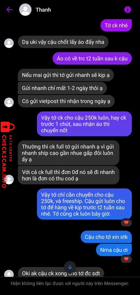 Bằng chứng chống lại CẤN THỊ THANH THƯ