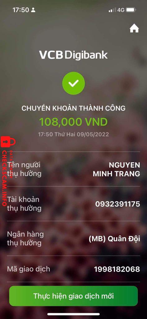 Bằng chứng chống lại Nguyễn Minh Trang