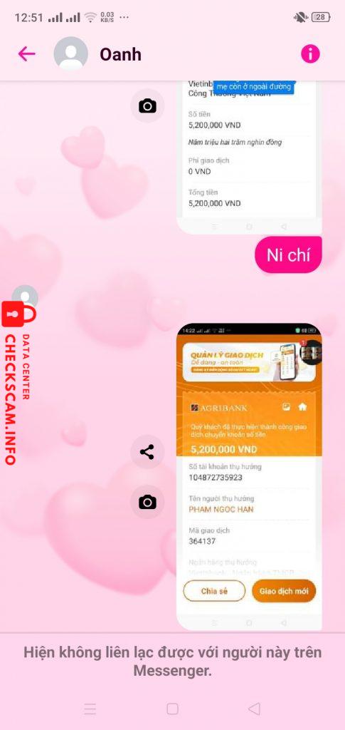 Bằng chứng chống lại Pham Ngoc Han