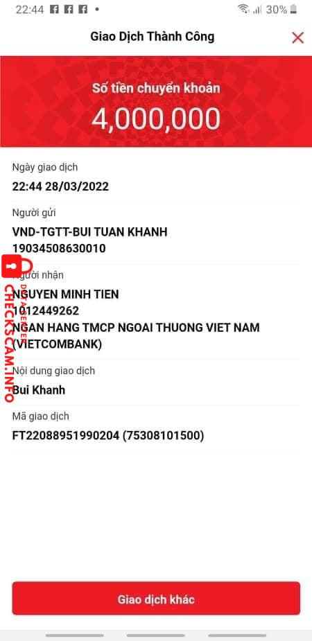 Bằng chứng chống lại NGUYEN MINH TIEN