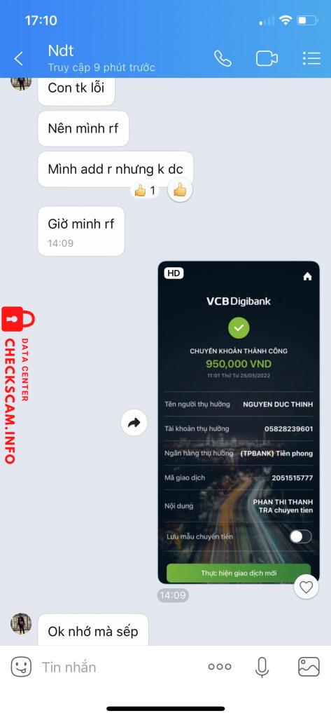 Bằng chứng chống lại NGUYEN DUC THINH