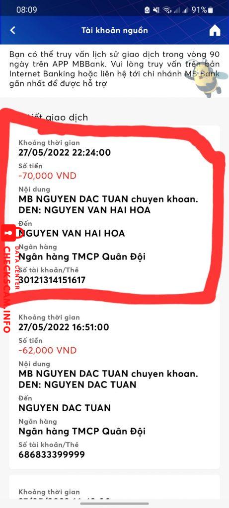 Bằng chứng chống lại Nguyễn Văn Hải Hoà