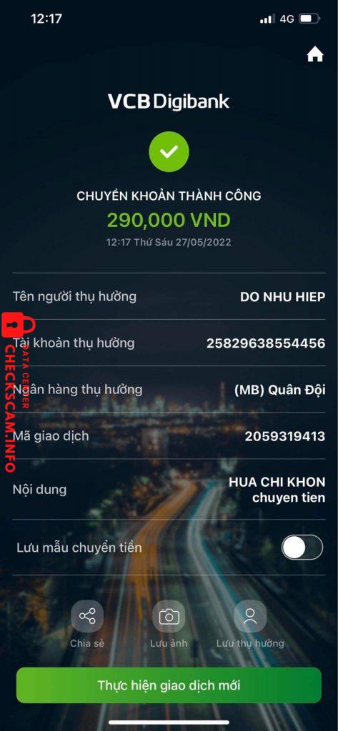 Bằng chứng chống lại Do Nhu Hiep