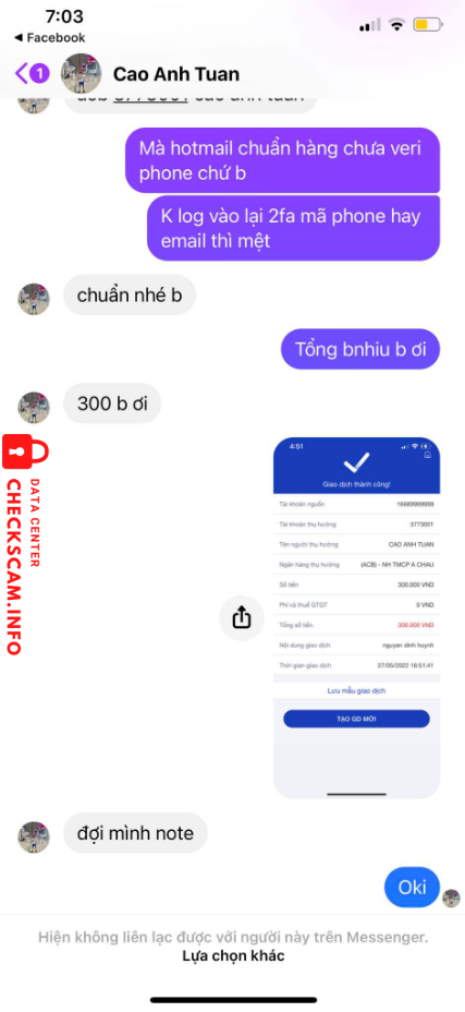 Bằng chứng chống lại CAO ANH TUẤN