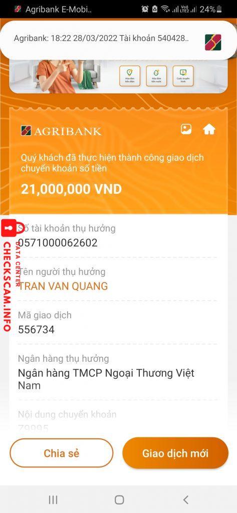 Bằng chứng chống lại Trần Văn Quang