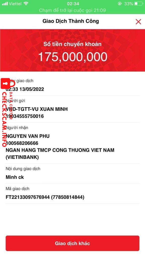 Bằng chứng chống lại NGUYEN VAN PHU