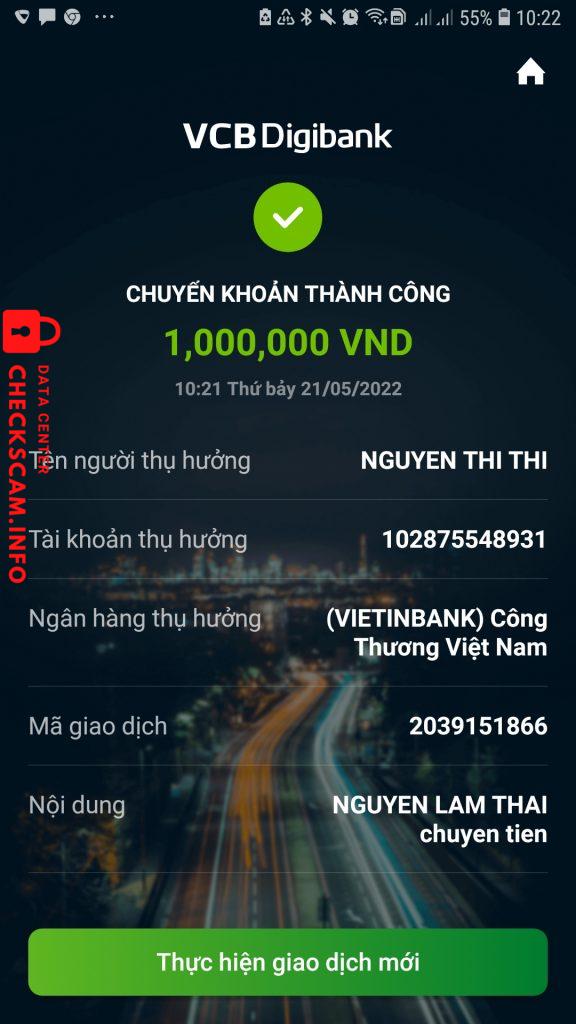 Bằng chứng chống lại NGUYEN THI THI