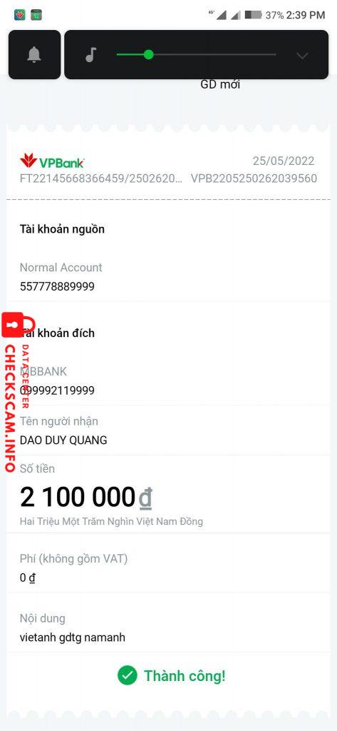 Bằng chứng chống lại DAO DUY QUANG