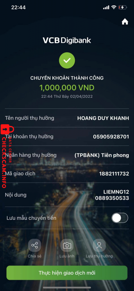 Bằng chứng chống lại Hoang duy khanh