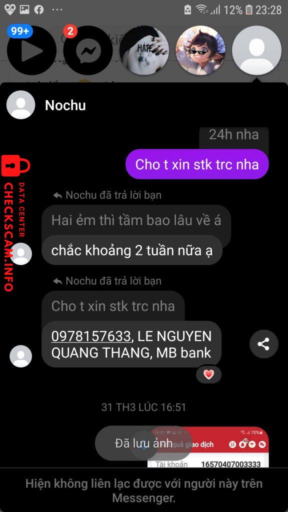 Bằng chứng chống lại LE NGUYEN QUANG THANG