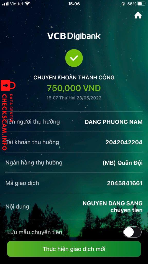 Bằng chứng chống lại DANG PHUONG NAM